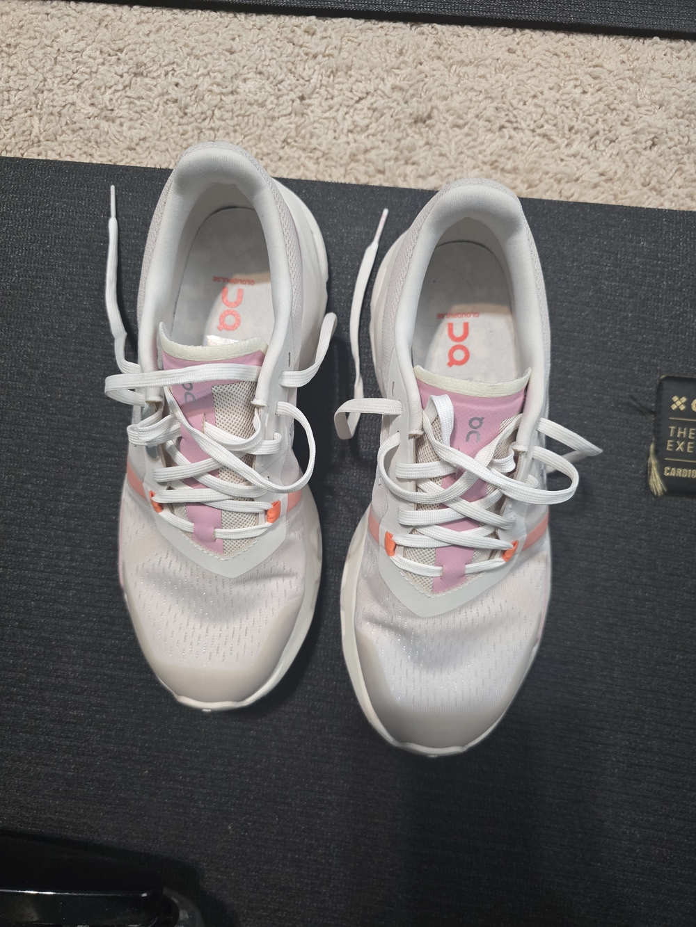 On Running Women's White Pink Athletic Running Shoes Worn Once